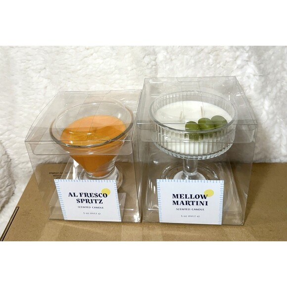 Set Of 2 - Cocktail Martini Glass Scented Candles - Bullseye's Playground - Picture 2 of 11
